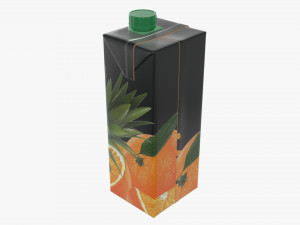 juice cardboard pack packaging with cap 1000ml 3D 모델