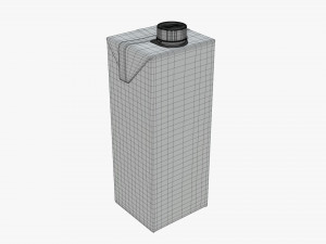 juice cardboard pack packaging with cap 1000ml 3D 모델