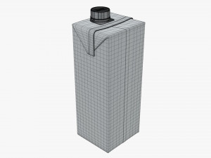 juice cardboard pack packaging with cap 1000ml 3D 모델