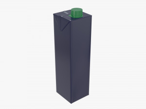 juice cardboard pack packaging with cap 1000ml slim Modelo 3D
