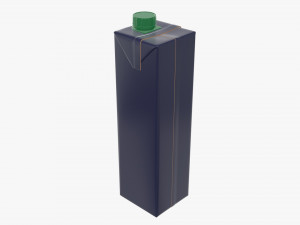 juice cardboard pack packaging with cap 1000ml slim 3D मॉडल