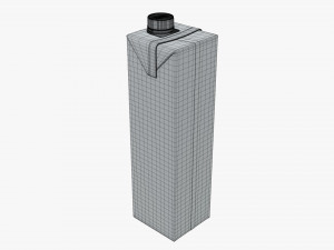 juice cardboard pack packaging with cap 1000ml slim 3D मॉडल