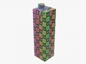 juice cardboard pack packaging with cap 1000ml slim 3D मॉडल