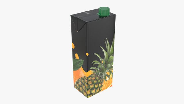 juice cardboard pack packaging with cap 1500ml 3D Model .c4d .max .obj .3ds .fbx .stl .blend 