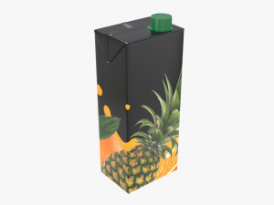 juice cardboard pack packaging with cap 1500ml 3D Model