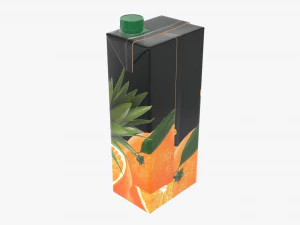 juice cardboard pack packaging with cap 1500ml 3D Model