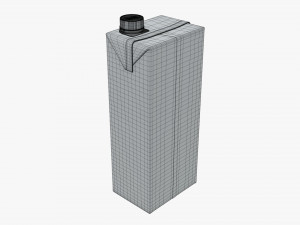 juice cardboard pack packaging with cap 1500ml 3D Model
