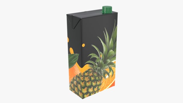 juice cardboard pack packaging with cap 2000ml 3D Model .c4d .max .obj .3ds .fbx .stl .blend 
