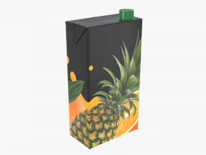 キャップ付きジュース段ボールパック包装 2000ml 3Dモデル