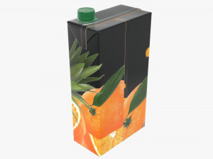 juice cardboard pack packaging with cap 2000ml 3D Model