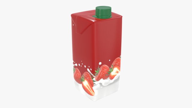 milkshake cardboard pack packaging with cap 470ml Model 3D .c4d .max .obj .3ds .fbx .stl .blend 