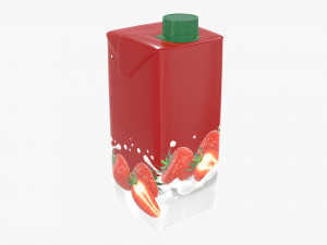 milkshake cardboard pack packaging with cap 470ml Modelo 3D