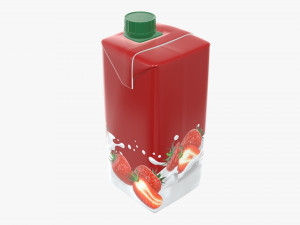 milkshake cardboard pack packaging with cap 470ml Model 3D