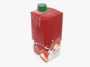 milkshake cardboard pack packaging with cap 470ml 3D Model