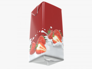 milkshake cardboard pack packaging with cap 470ml Model 3D