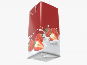 milkshake cardboard pack packaging with cap 470ml 3D Model