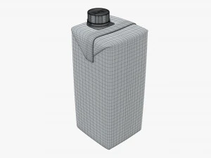 milkshake cardboard pack packaging with cap 470ml 3D Model