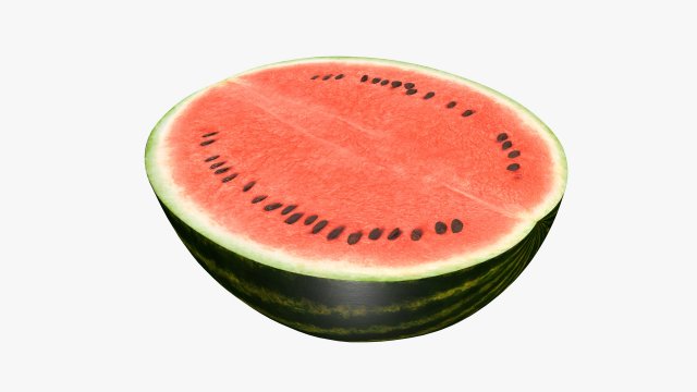 watermelon half sliced 3Dモデル .c4d .max .obj .3ds .fbx .stl .blend 