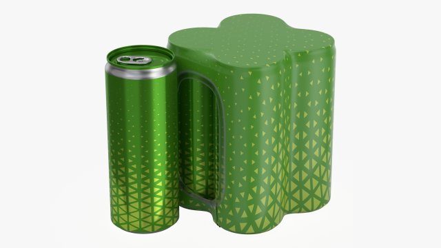 packaging wrapping for four slim 250ml beverage soda cans 3D Model .c4d .max .obj .3ds .fbx .stl .blend 