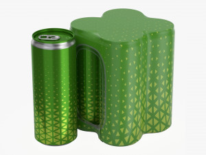 packaging wrapping for four slim 250ml beverage soda cans 3D मॉडल