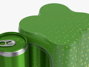 packaging wrapping for four slim 250ml beverage soda cans 3D Model