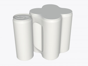 packaging wrapping for four slim 250ml beverage soda cans 3D Model