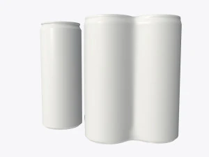 packaging wrapping for four slim 250ml beverage soda cans 3D Model