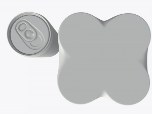 packaging wrapping for four slim 250ml beverage soda cans 3D Model