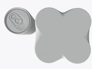 packaging wrapping for four slim 250ml beverage soda cans 3D Model
