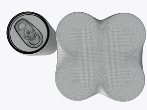 packaging wrapping for four slim 250ml beverage soda cans 3D Model