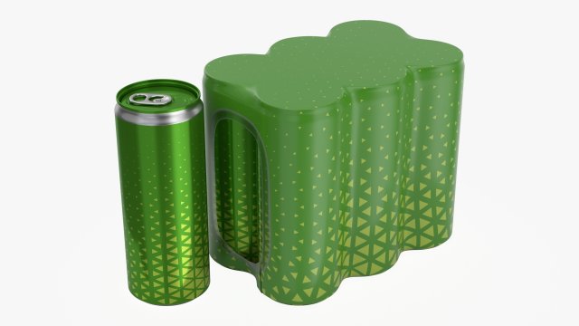 packaging wrapping for six slim 250ml beverage soda cans 3D Model .c4d .max .obj .3ds .fbx .stl .blend 