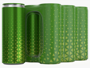 packaging wrapping for six slim 250ml beverage soda cans 3D Model