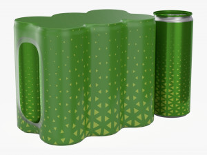 packaging wrapping for six slim 250ml beverage soda cans 3D Model