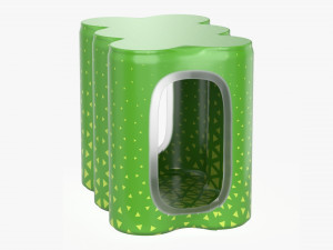 packaging wrapping for six slim 250ml beverage soda cans 3D Model