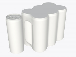packaging wrapping for six slim 250ml beverage soda cans 3D Model