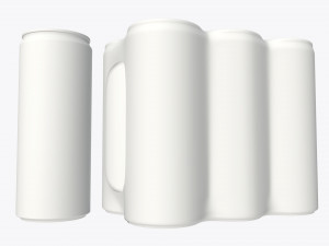 packaging wrapping for six slim 250ml beverage soda cans 3D Model