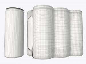 packaging wrapping for six slim 250ml beverage soda cans 3D Model
