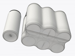 packaging wrapping for six slim 250ml beverage soda cans 3D Model