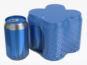 packaging wrapper for standard four 330ml beverage soda beer cans Modelo 3D