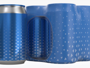 packaging wrapper for standard four 330ml beverage soda beer cans 3D मॉडल