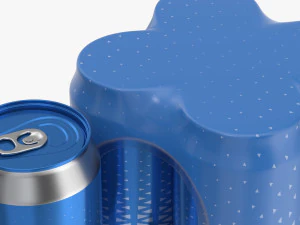 packaging wrapper for standard four 330ml beverage soda beer cans 3D Model