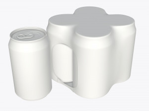 packaging wrapper for standard four 330ml beverage soda beer cans 3D मॉडल