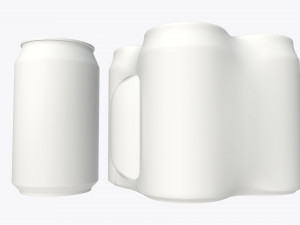 packaging wrapper for standard four 330ml beverage soda beer cans 3D मॉडल