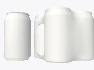 packaging wrapper for standard four 330ml beverage soda beer cans 3D Model
