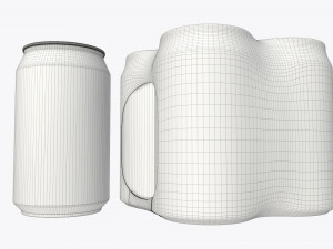 packaging wrapper for standard four 330ml beverage soda beer cans 3D मॉडल