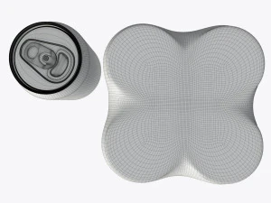 packaging wrapper for standard four 330ml beverage soda beer cans 3D Model