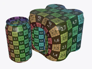 packaging wrapper for standard four 330ml beverage soda beer cans 3D Model
