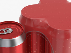 packaging wrapping for standard four 500ml beverage soda beer cans 3Dモデル