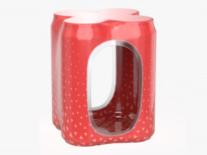 packaging wrapping for standard four 500ml beverage soda beer cans 3Dモデル