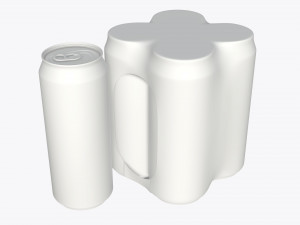 packaging wrapping for standard four 500ml beverage soda beer cans 3Dモデル